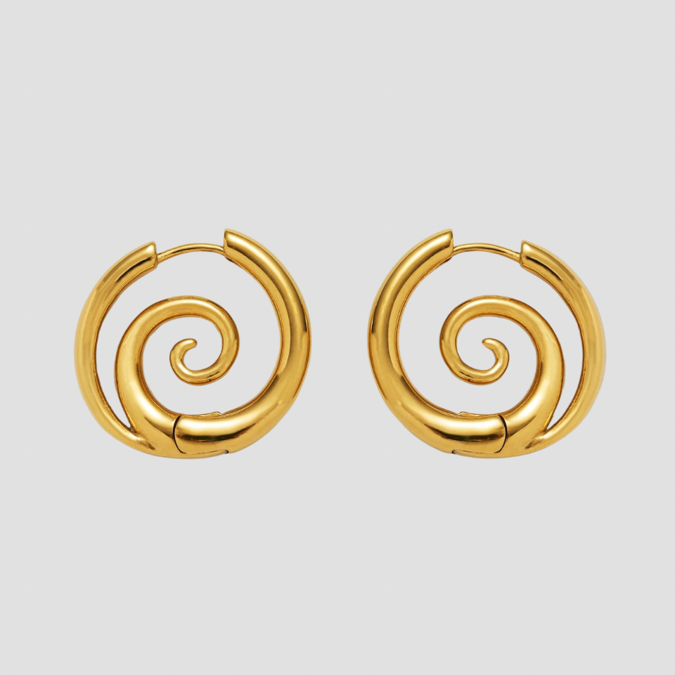 Swirl 18k Gold Hoop Earrings - GRISÉ NYC 1