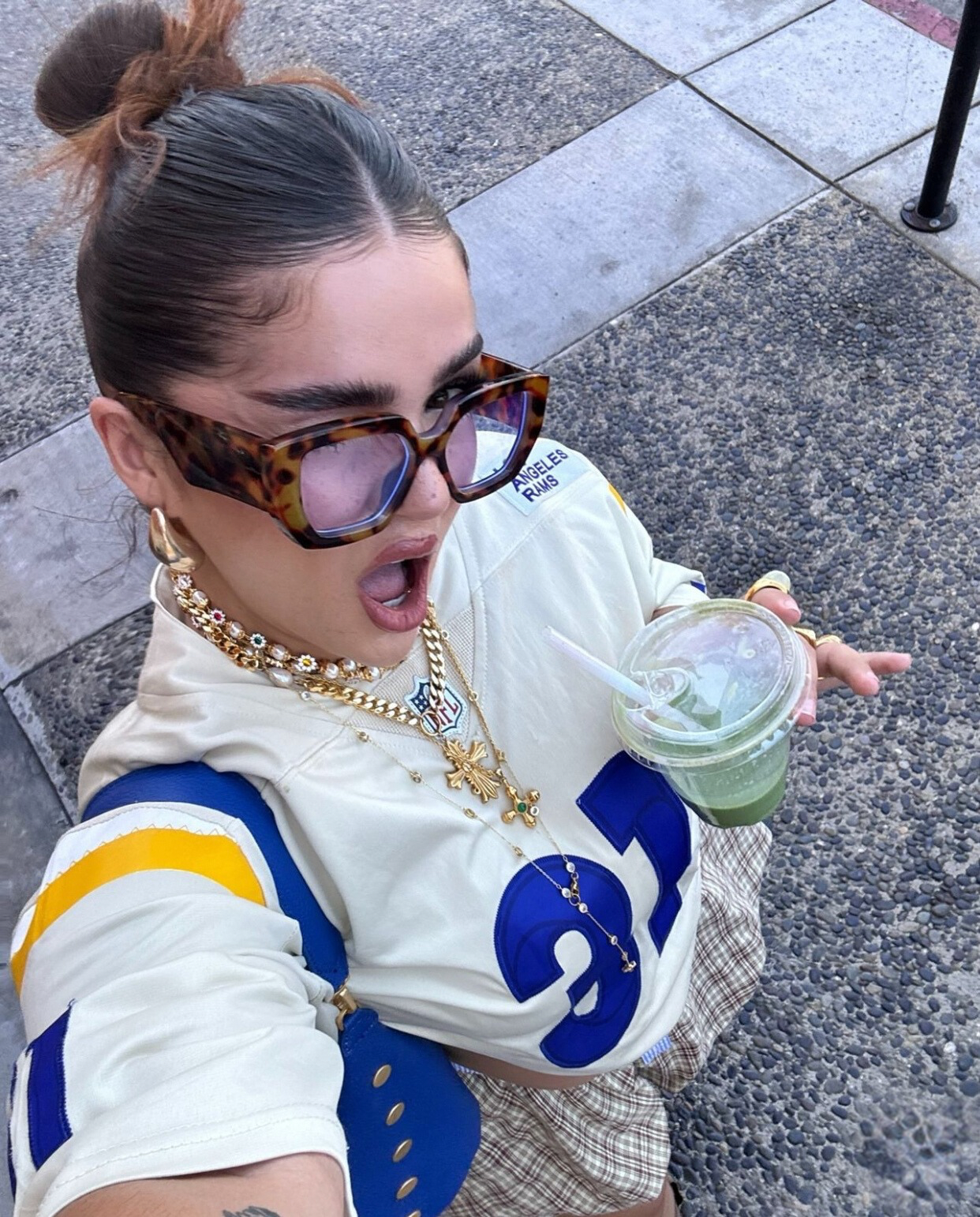 Green Agate 18k Gold Cross Pendant Rope Chain Necklace - GRISÉ NYC 4