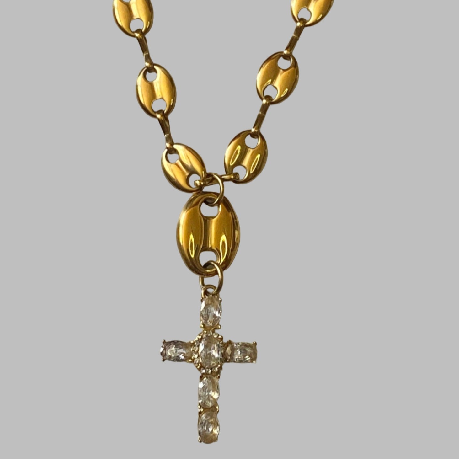 Mariner Link 18k Gold Cross Pendant Necklace - GRISÉ NYC 1