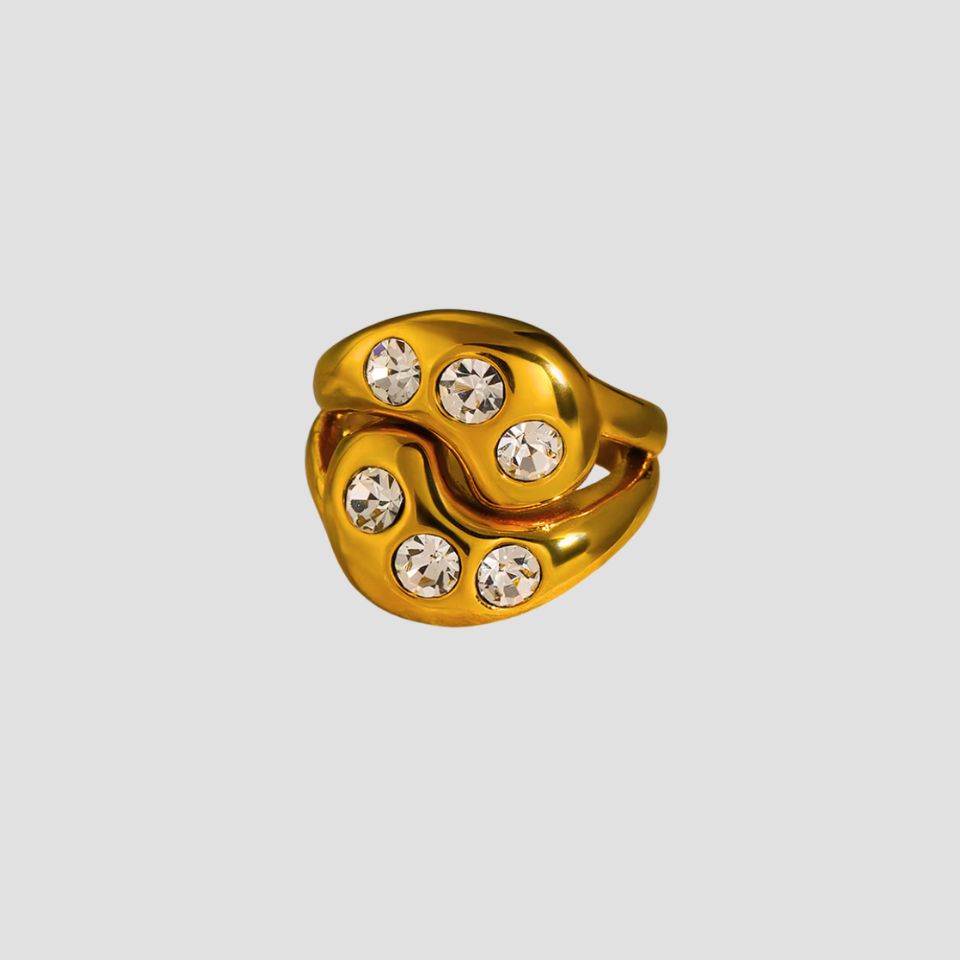 Ying Yang Gemstone 18k Gold Ring - GRISÉ NYC 1