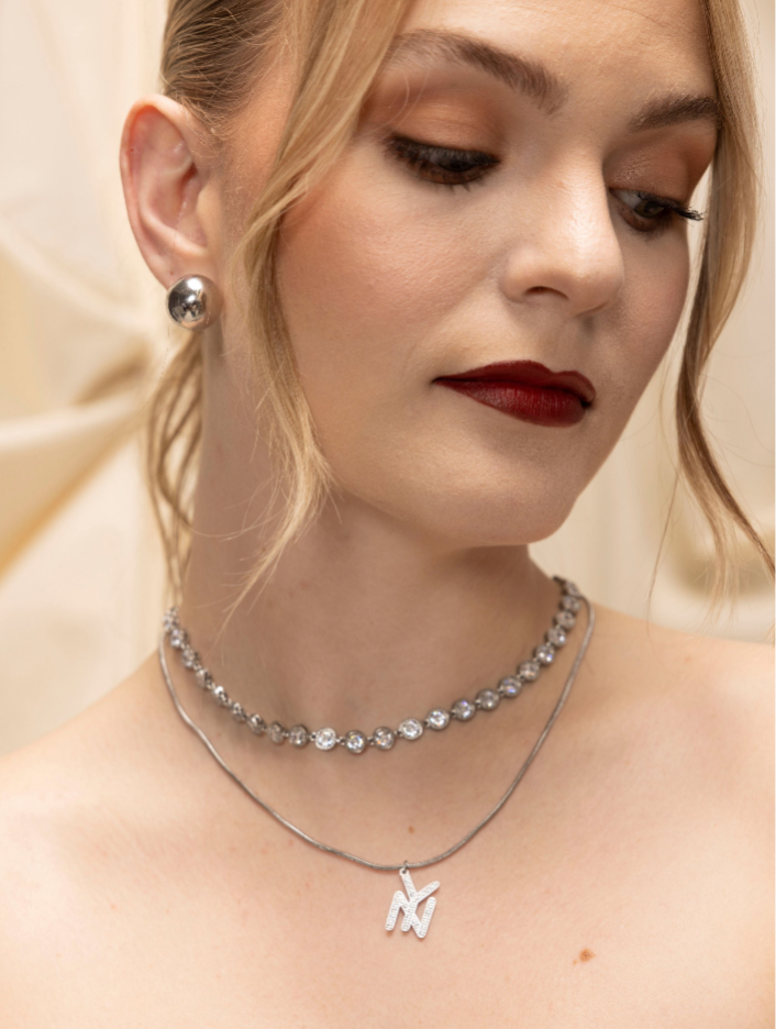 Royal Stainless Steel Gemstone Necklace