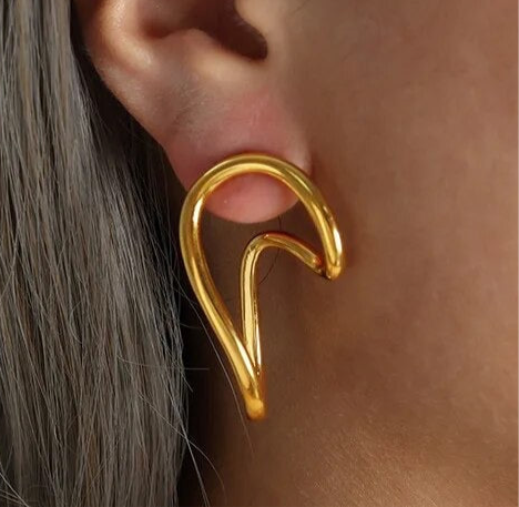 Irregular 18k Gold Loop Earrings - GRISÉ NYC 2