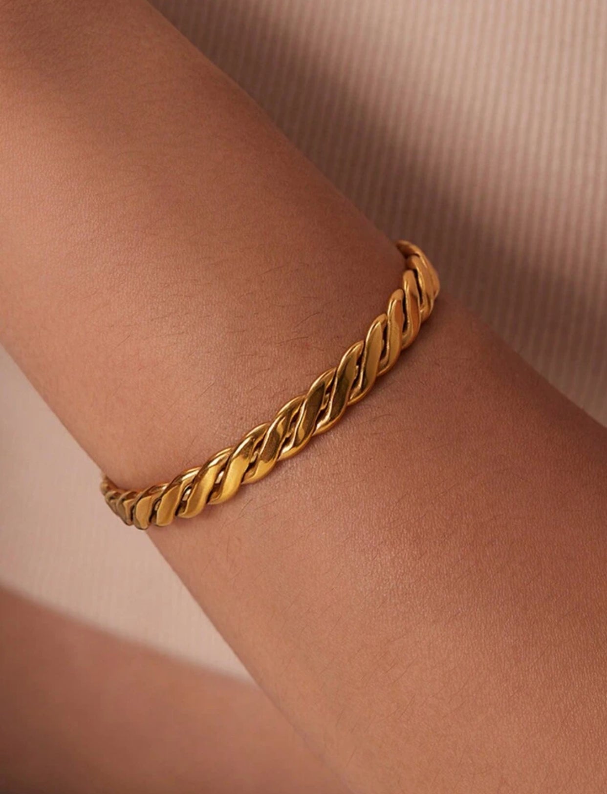 Edgy Braided 18k Gold Cuff Bracelet - GRISÉ NYC 2