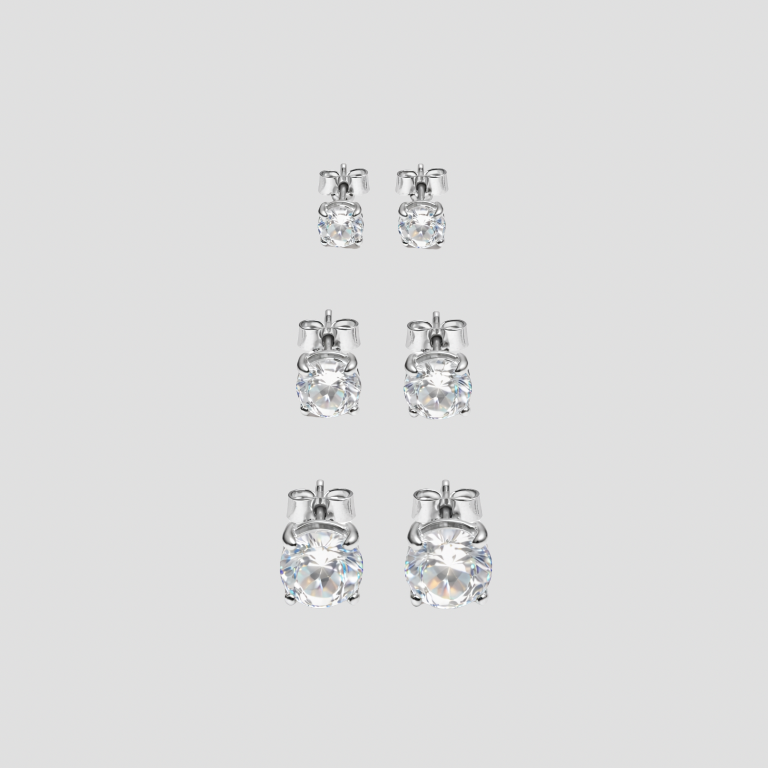 Stainless Steel Stud Earrings - 4mm, 6mm, 7mm