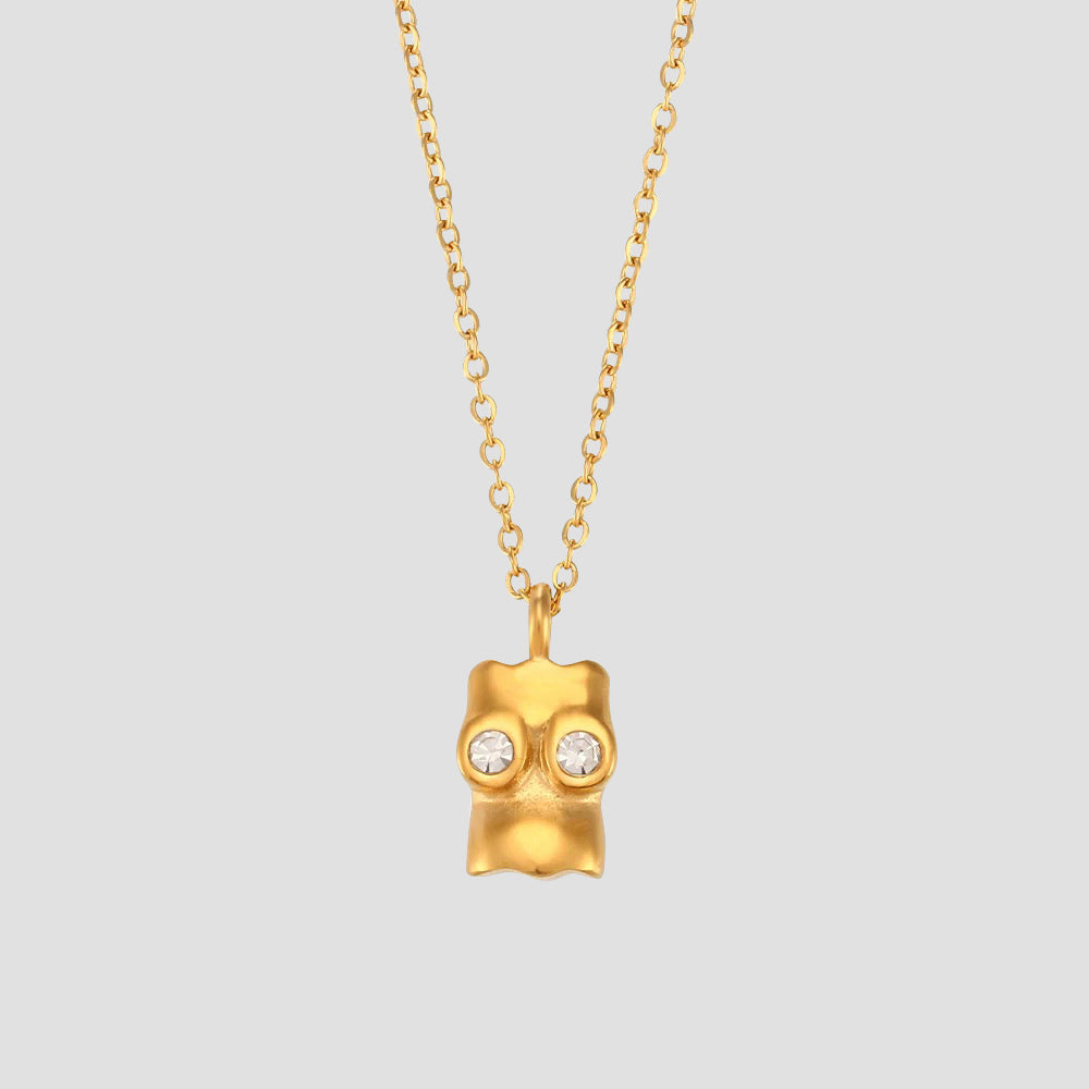 Boobs CZ Gold Dainty Pendant Necklace - GRISÉ NYC 1