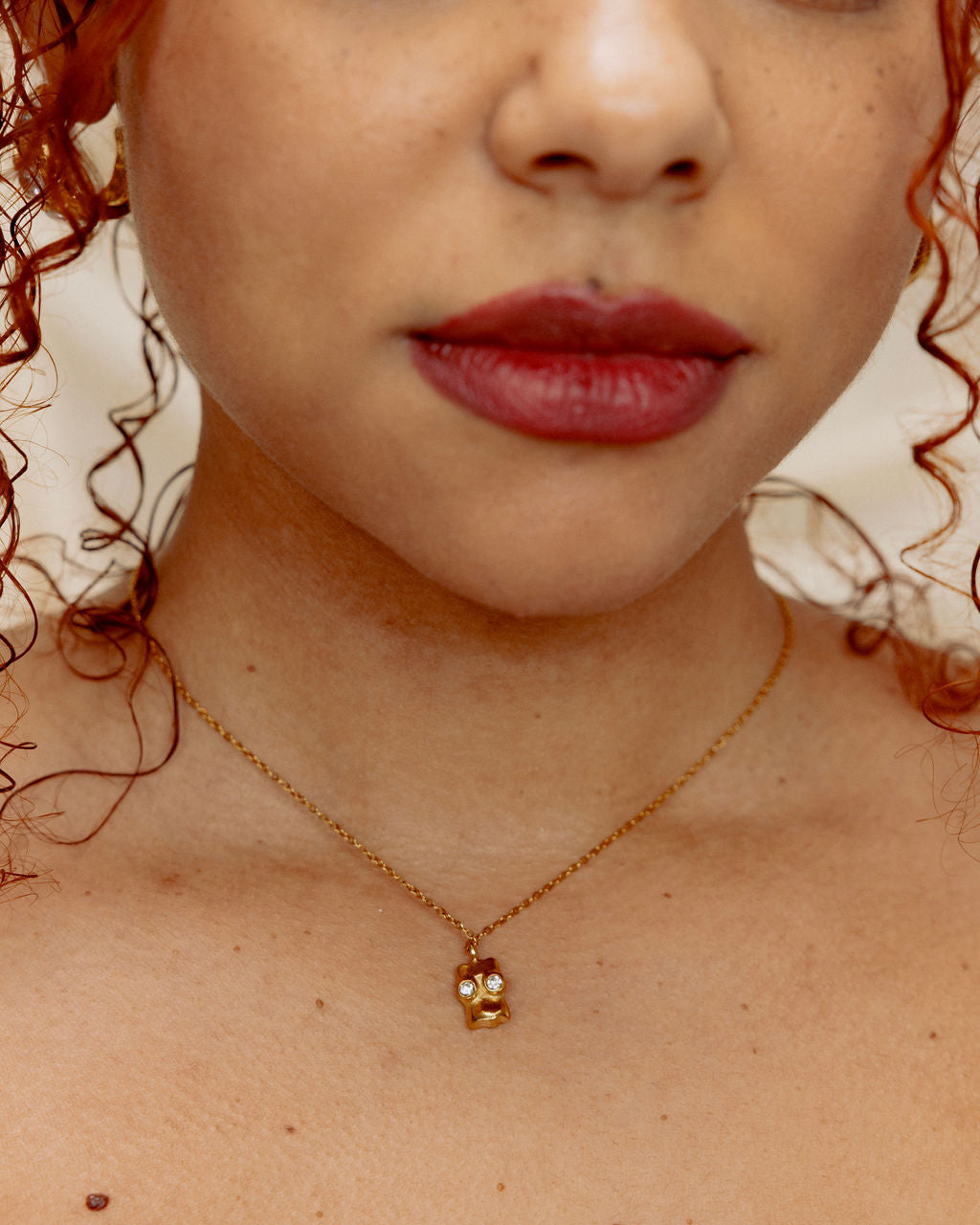 Boobs CZ Gold Dainty Pendant Necklace - GRISÉ NYC 3