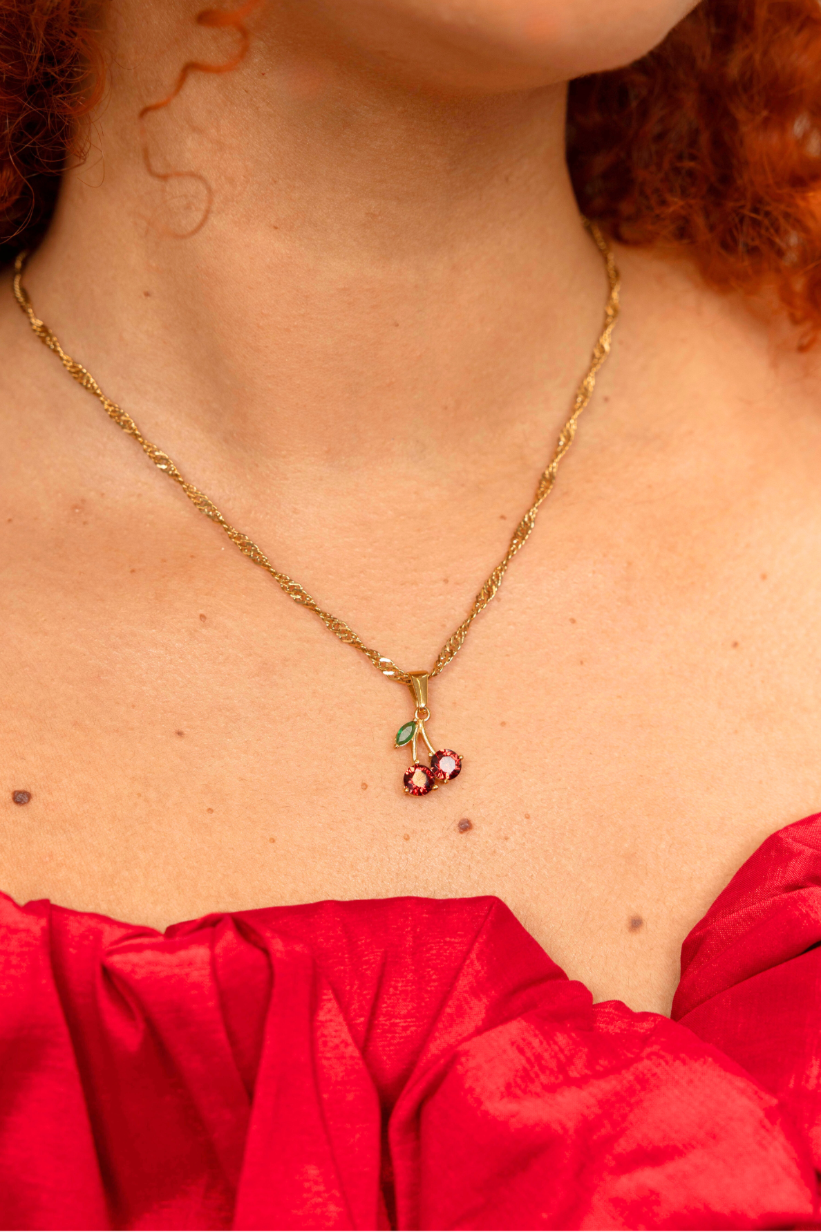 Cherry 18k Gold Necklace - GRISÉ NYC 4