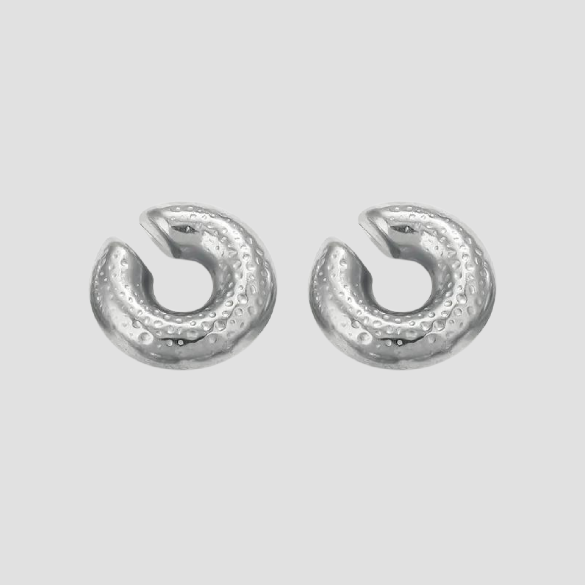 Chunky Crater Steel Ear Cuff Set - GRISÉ NYC 1