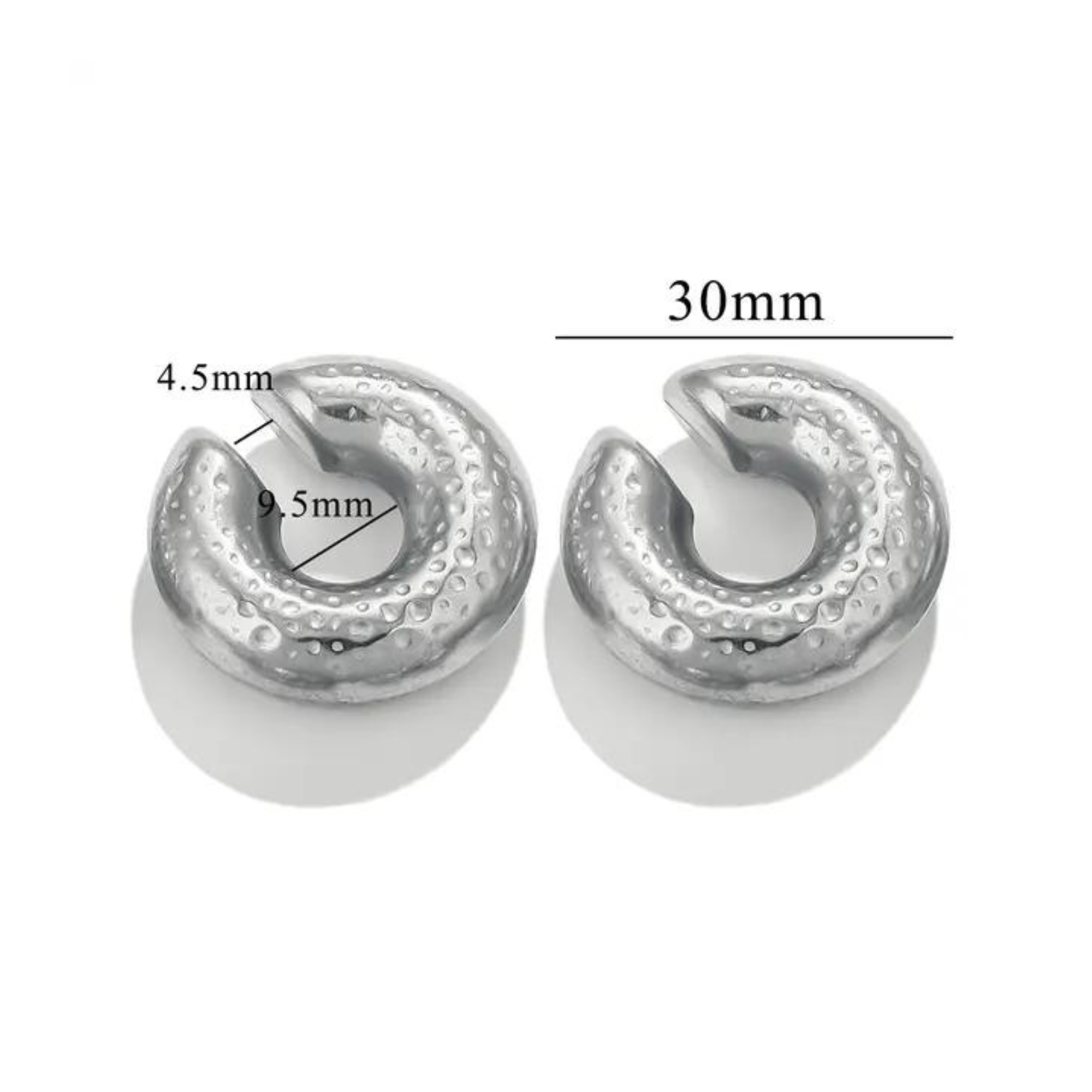 Chunky Crater Steel Ear Cuff Set - GRISÉ NYC 4