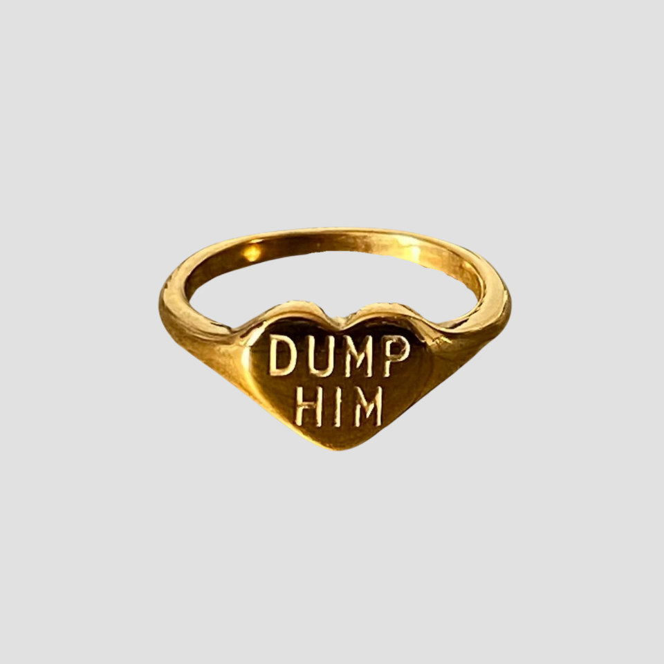 Dump Him 18k Gold Signet Ring - GRISÉ NYC 1