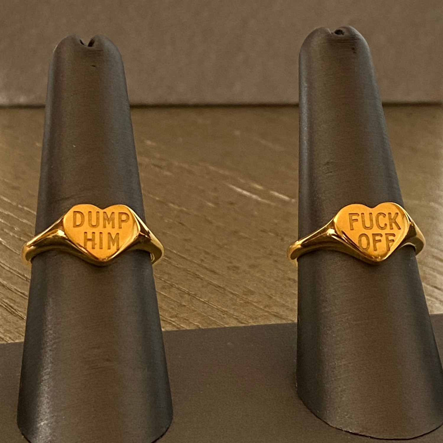 Dump Him 18k Gold Signet Ring - GRISÉ NYC 3