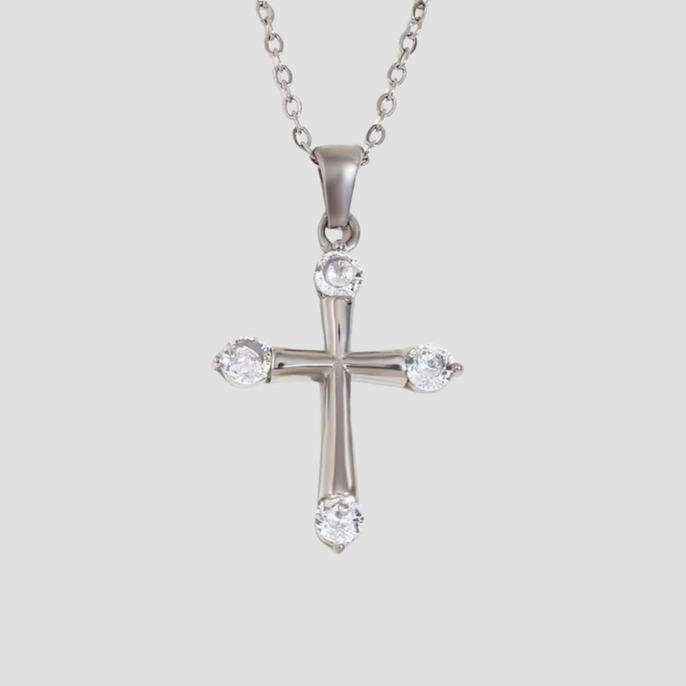 Eterna Cross Pendant Stainless Steel Necklace - GRISÉ NYC 1