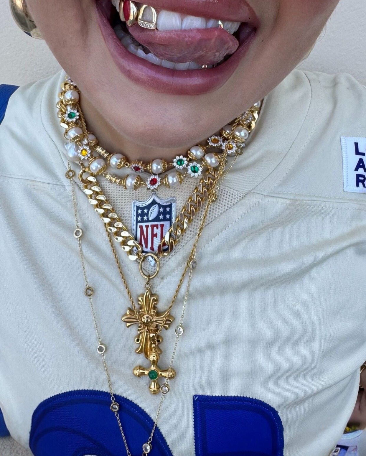 Green Agate 18k Gold Cross Pendant Rope Chain Necklace - GRISÉ NYC 3