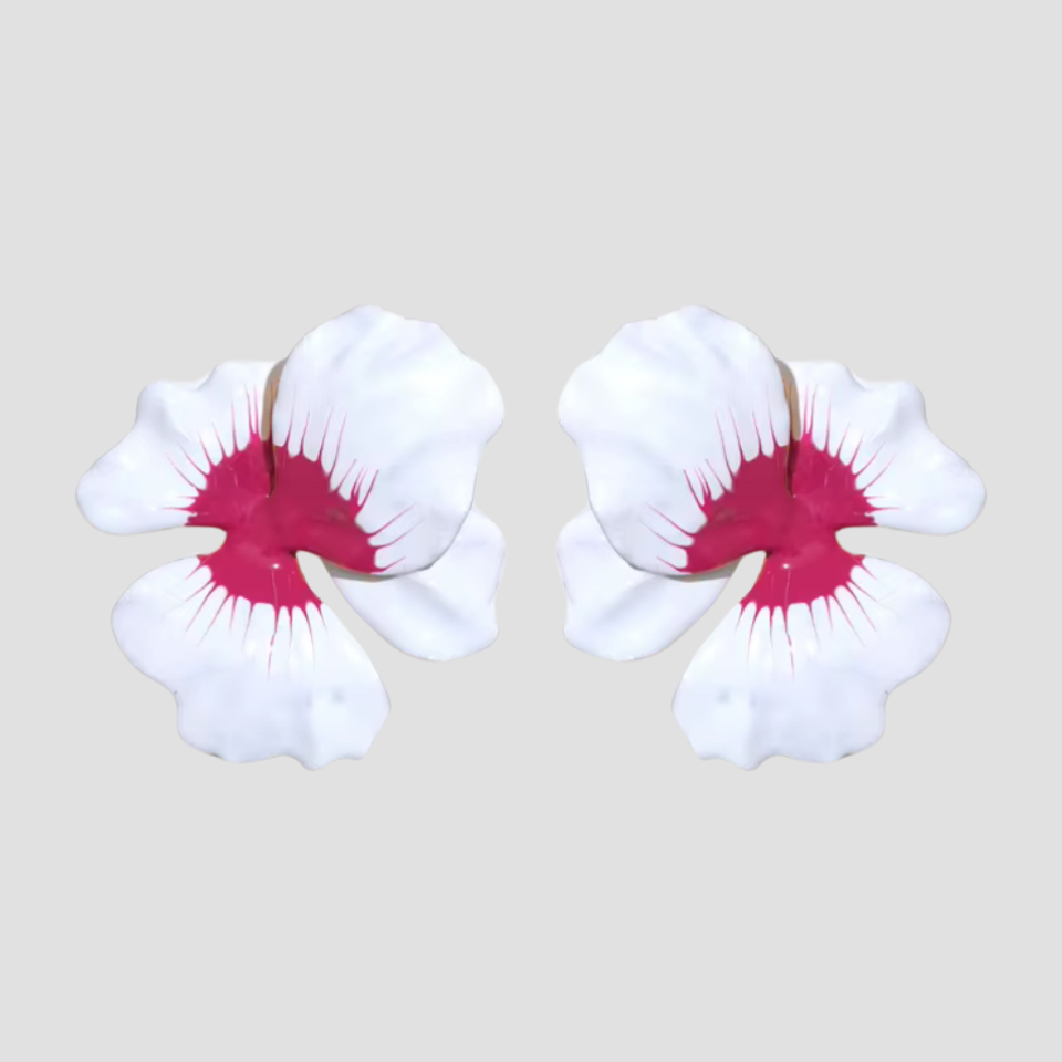 Flower Enamel 18k Gold Earrings - GRISÉ NYC 2
