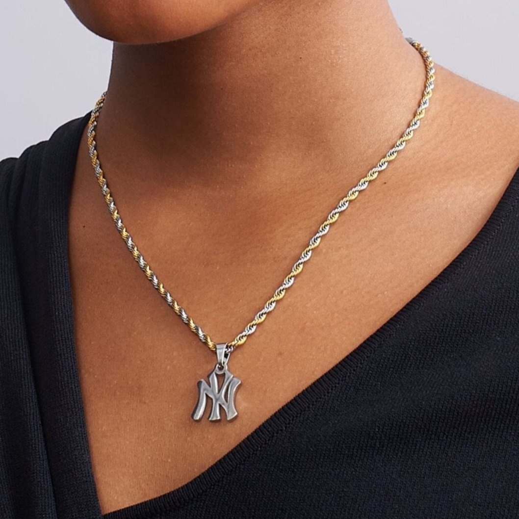 New York Yankees Stainless Steel Pendant 2-Tone Necklace - GRISÉ NYC 2