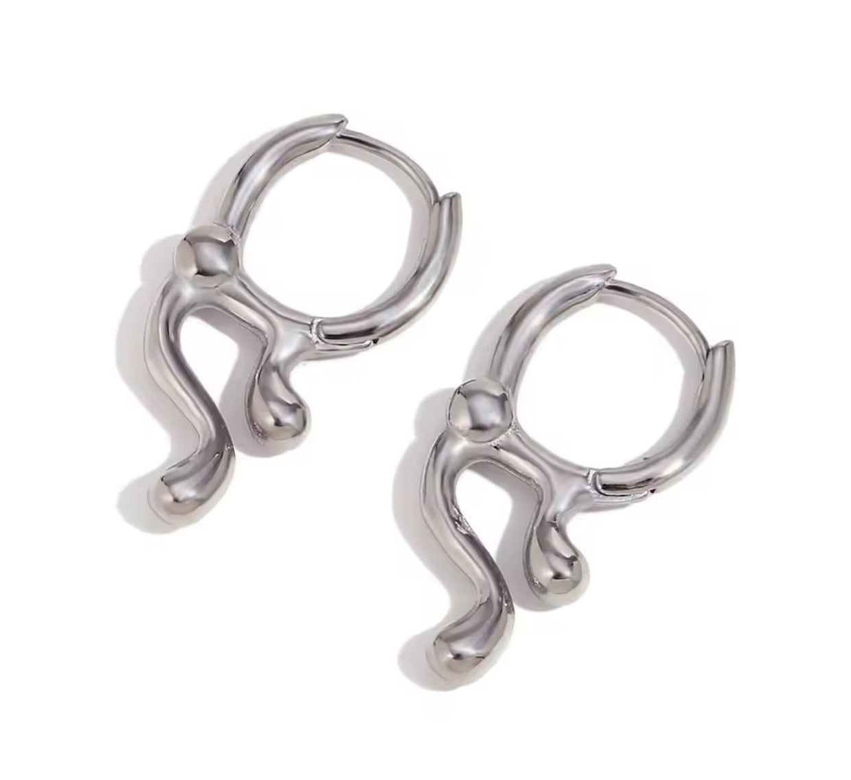 Drip Huggie Steel 2.0 Earrings - GRISÉ NYC 2