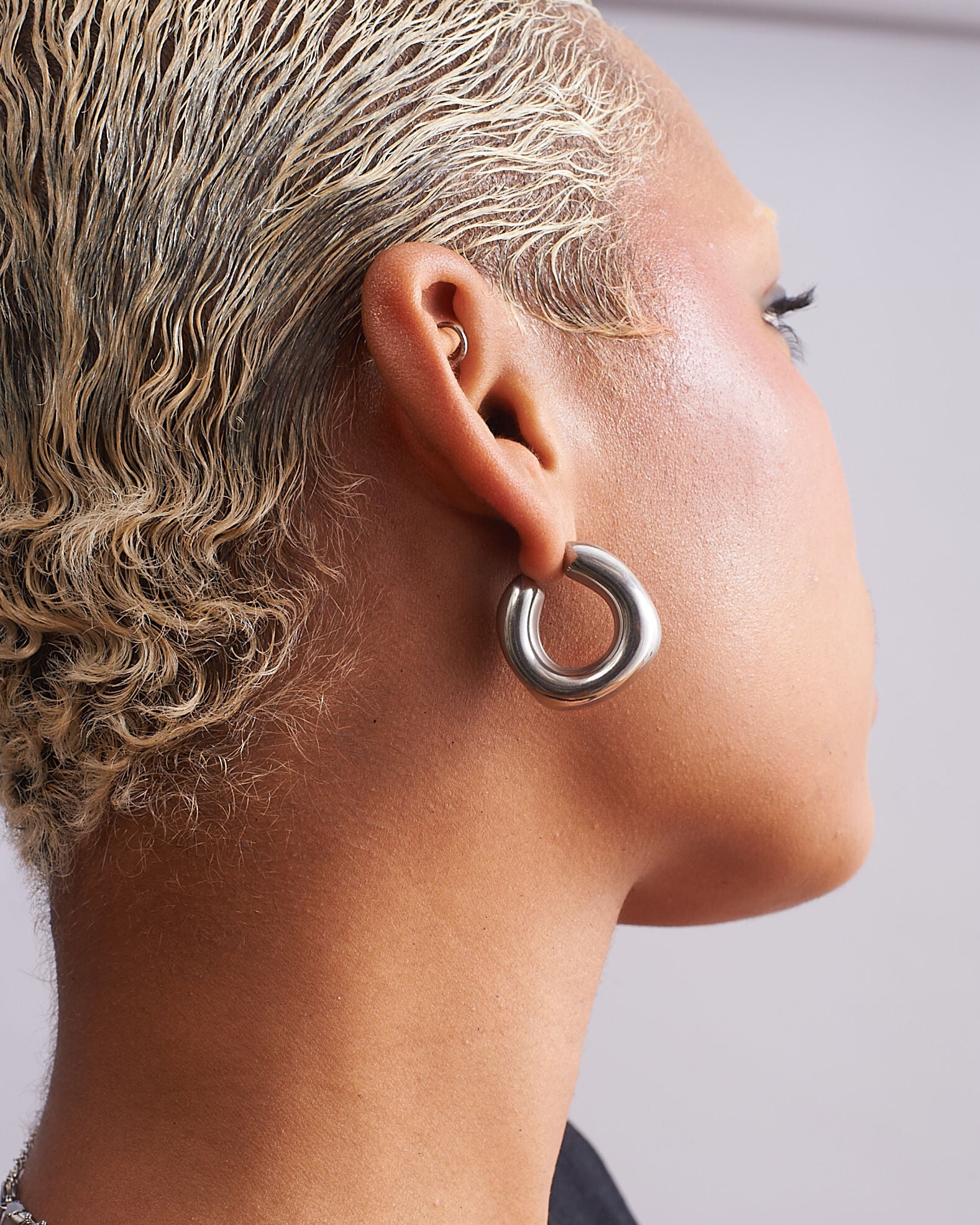Irregular Midi Bold Steel Earrings - GRISÉ NYC 3