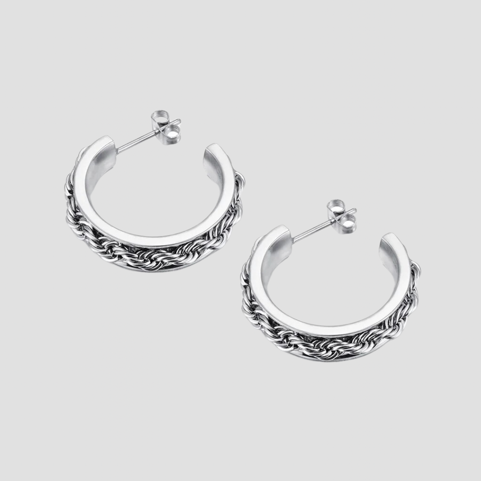 Midi Rope Stainless Steel Earrings - GRISÉ NYC 4