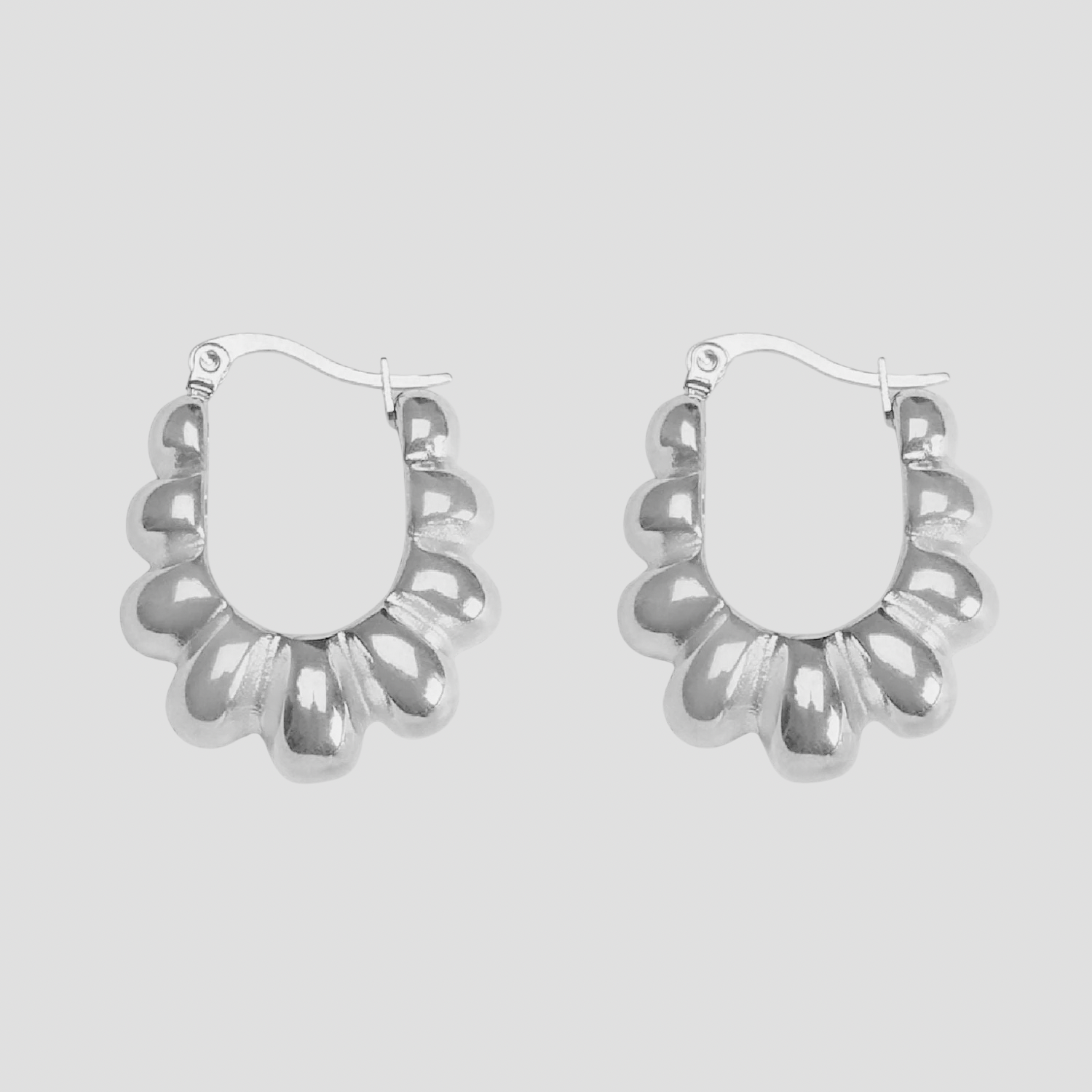 Retro Geometric Steel Earrings - GRISÉ NYC 2