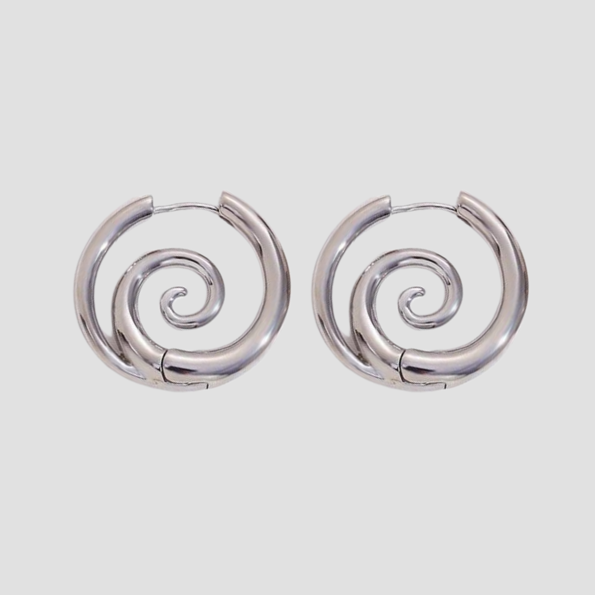 Swirl Stainless Steel Hoop Earrings - GRISÉ NYC 2