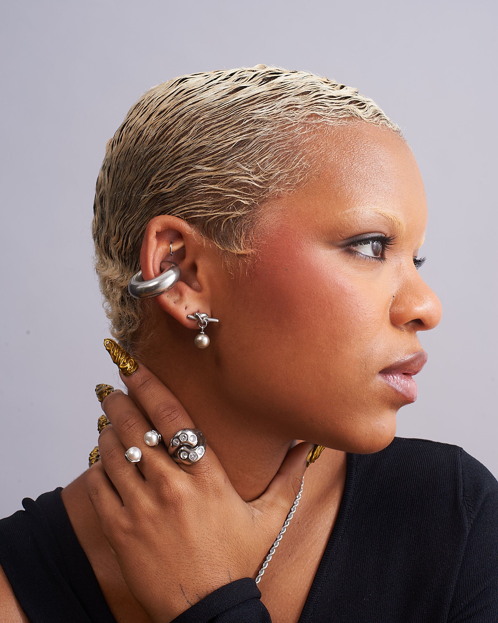 Chunky Stainless Steel Ear Cuff Set - GRISÉ NYC 3