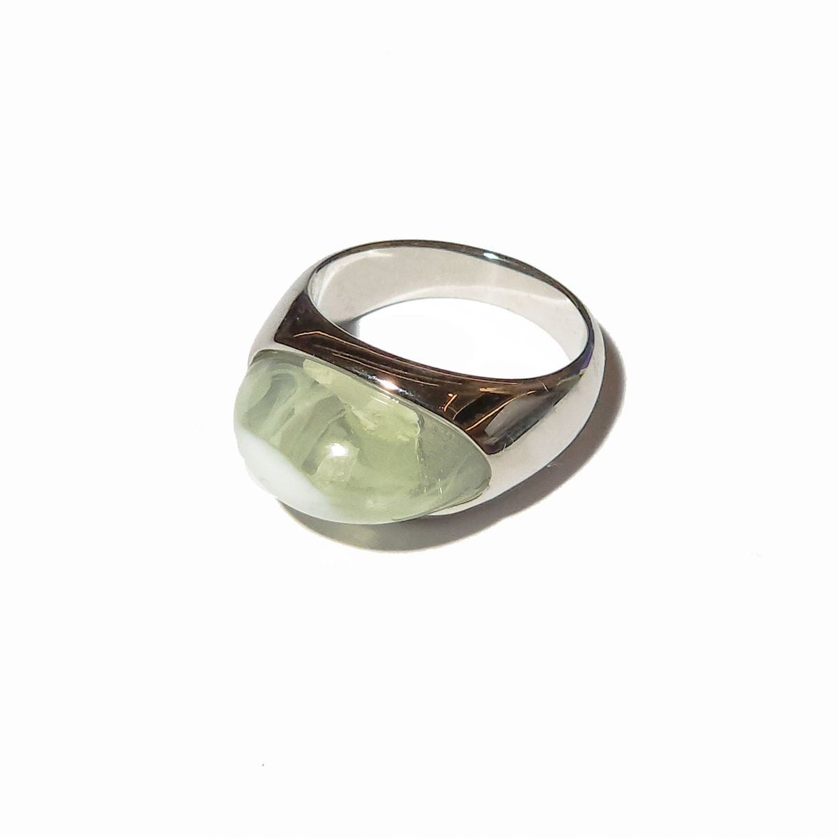 Sage Resin Stone Stainless Steel Ring - GRISÉ NYC 3