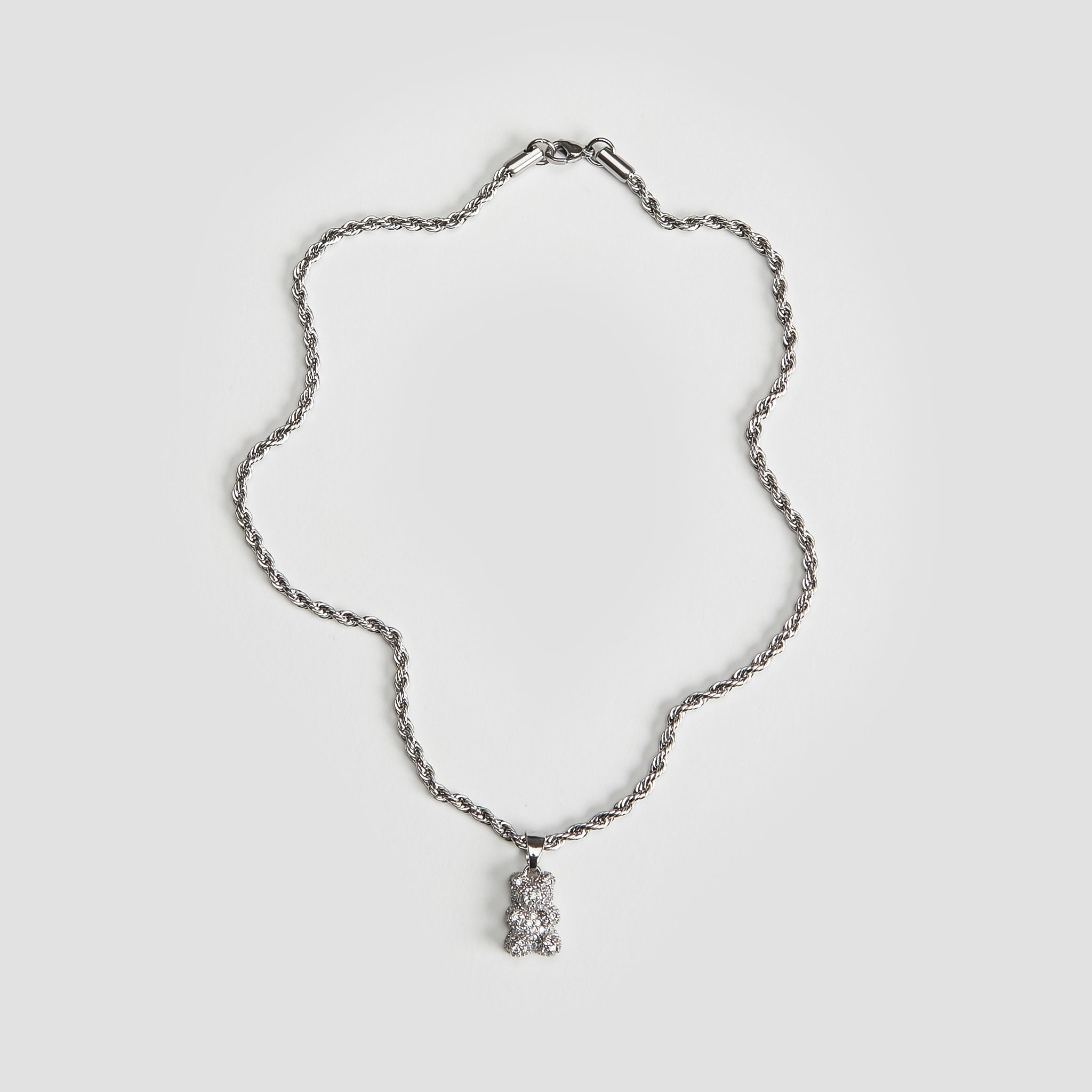 Iced Teddy Bear Pendant Rope Chain Necklace - GRISÉ NYC 5