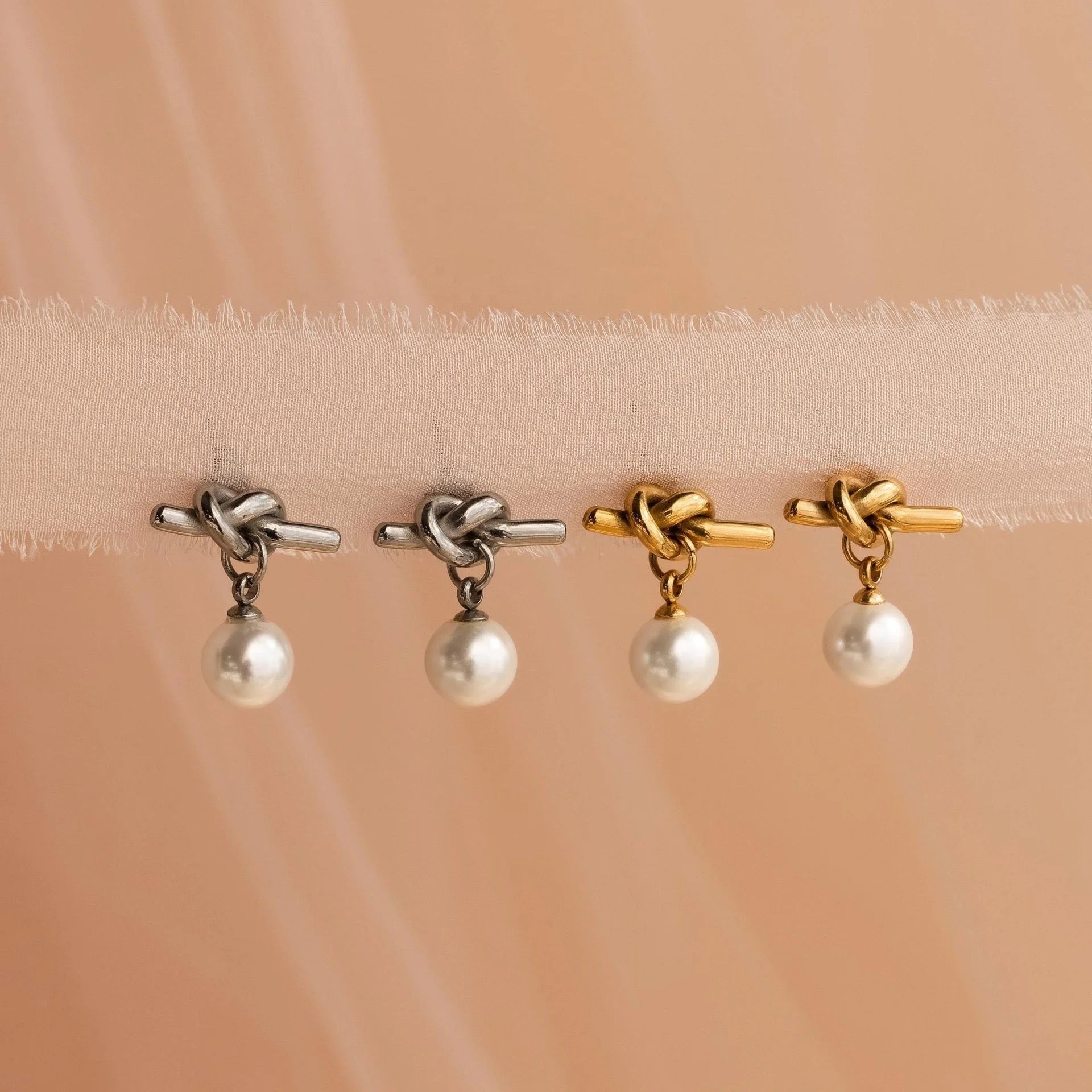 Perlita 18k Gold Dangle Earrings - GRISÉ NYC 4