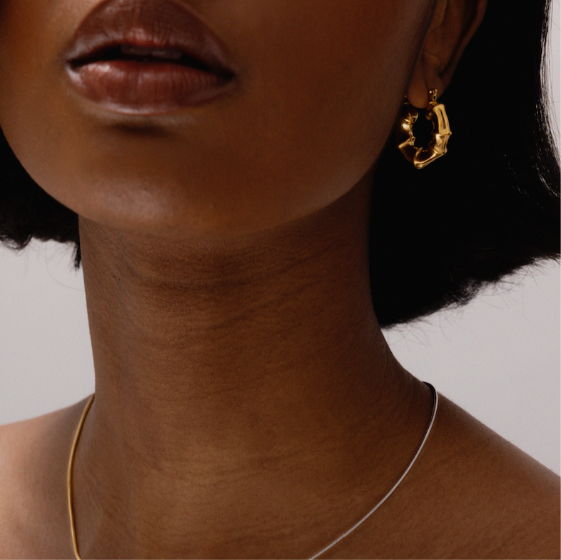 Mini Bamboo 18k Gold Hoop Earrings - GRISÉ NYC 4
