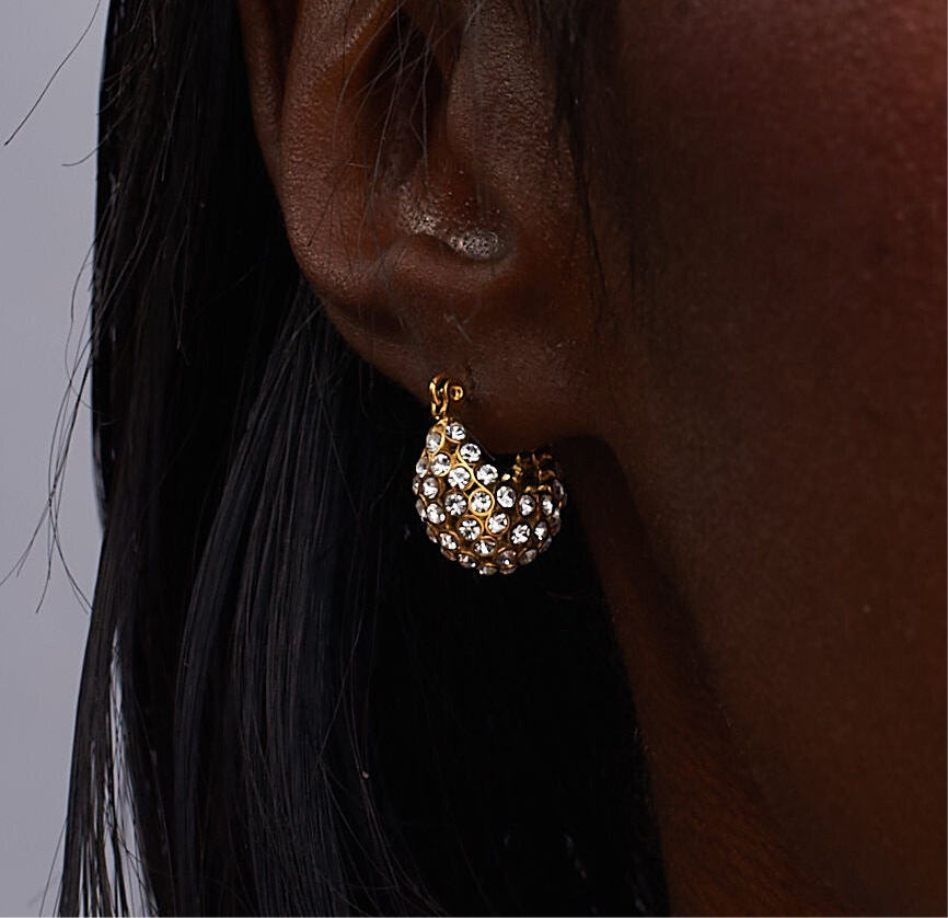 Mini Huggie Pavé Gem Hoop Earrings - GRISÉ NYC 2