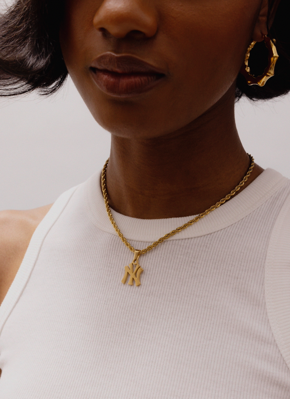 NY Yankees 18k Gold Rope Chain Necklace - GRISÉ NYC 7