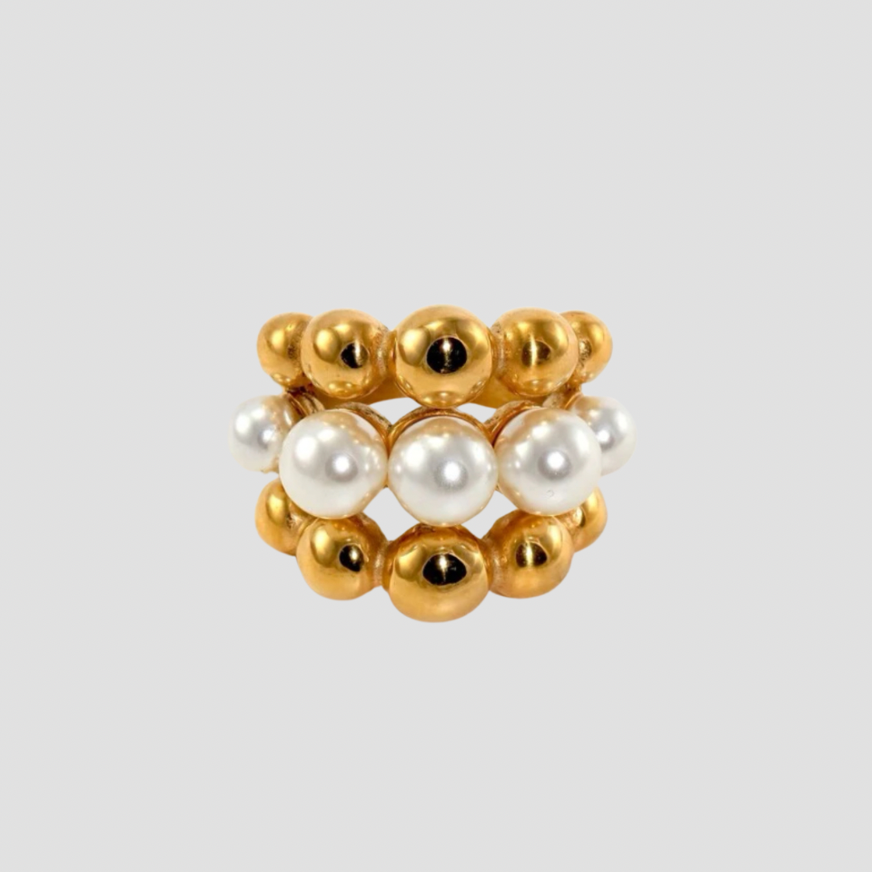 Pearl Crown Layer 18k Gold Ring - GRISÉ NYC 1