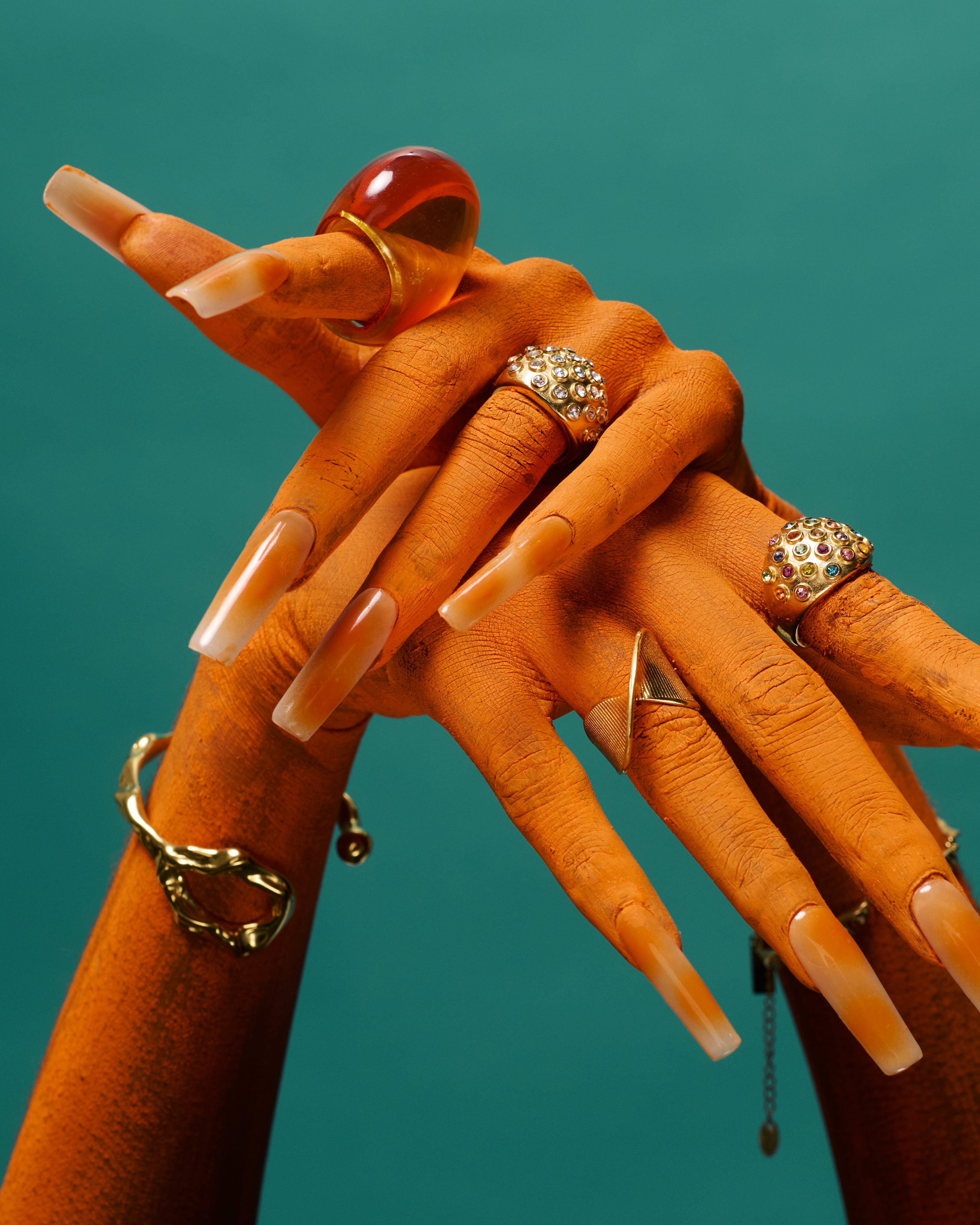 Rainbow Gemstone Dome 18k Gold Ring - GRISÉ NYC 3