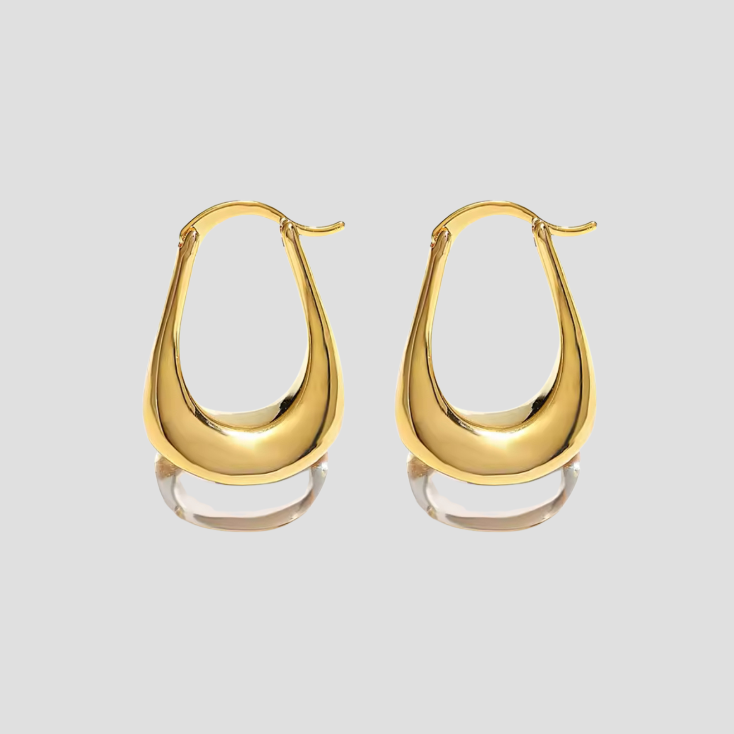 Resin Teardrop 18k Gold Earrings