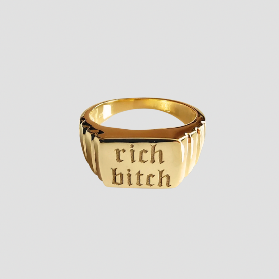 Rich Bitch $$$ Signet Ring - GRISÉ NYC 1