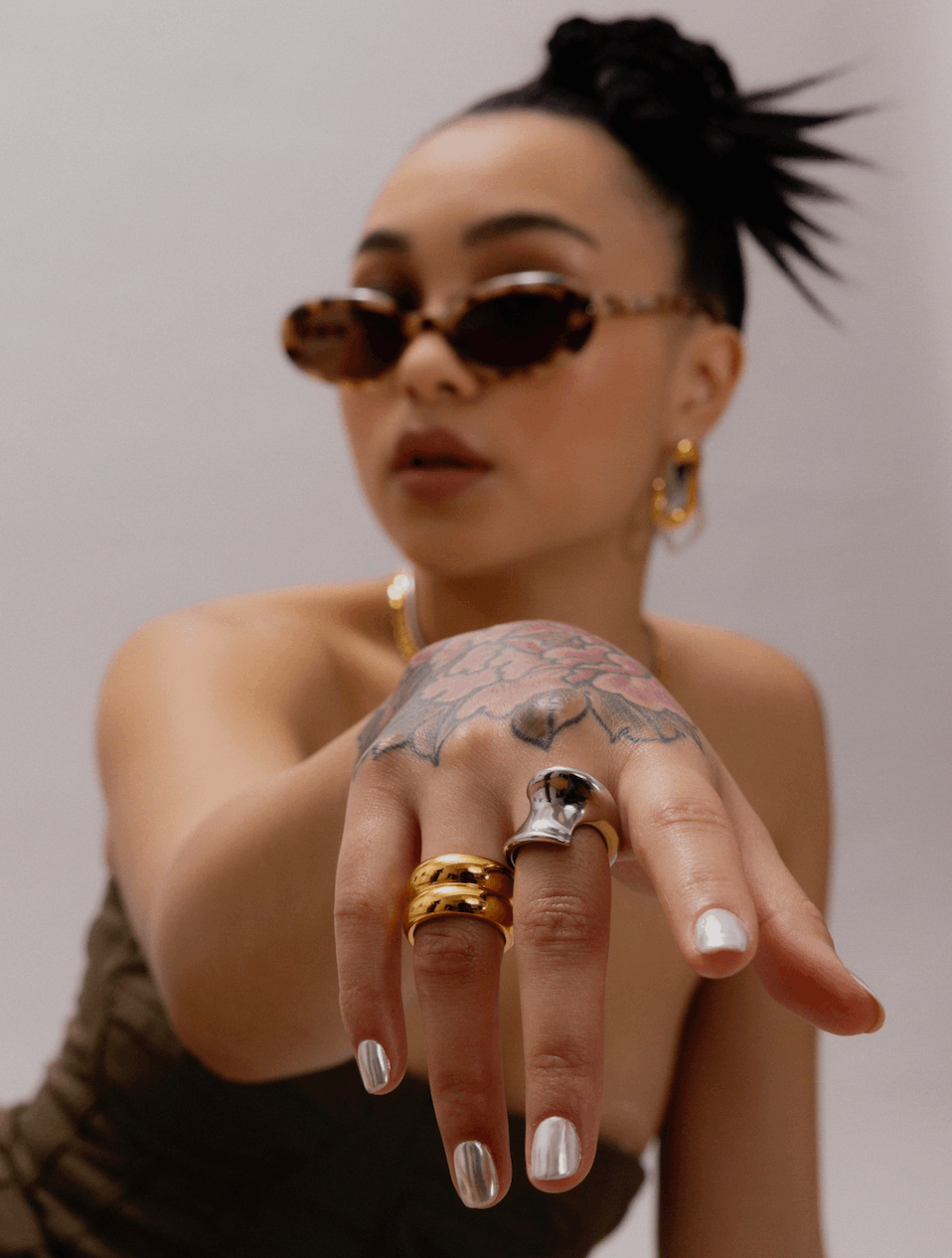 Unique Stainless Steel Silver Ring - GRISÉ NYC 2