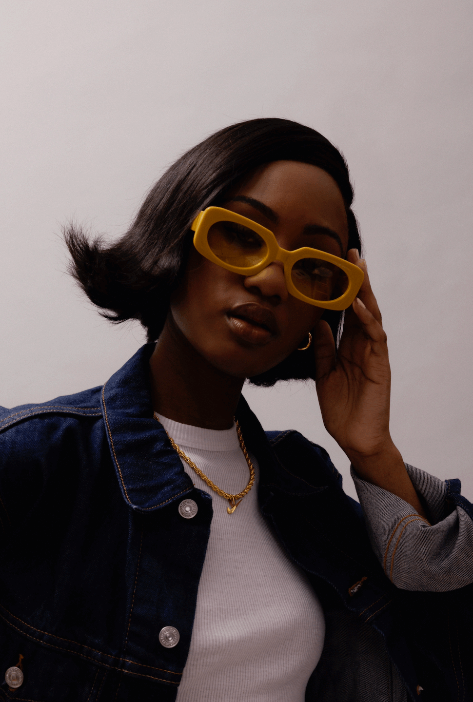 UV Protection Mustard Square Sunglasses - GRISÉ NYC 1