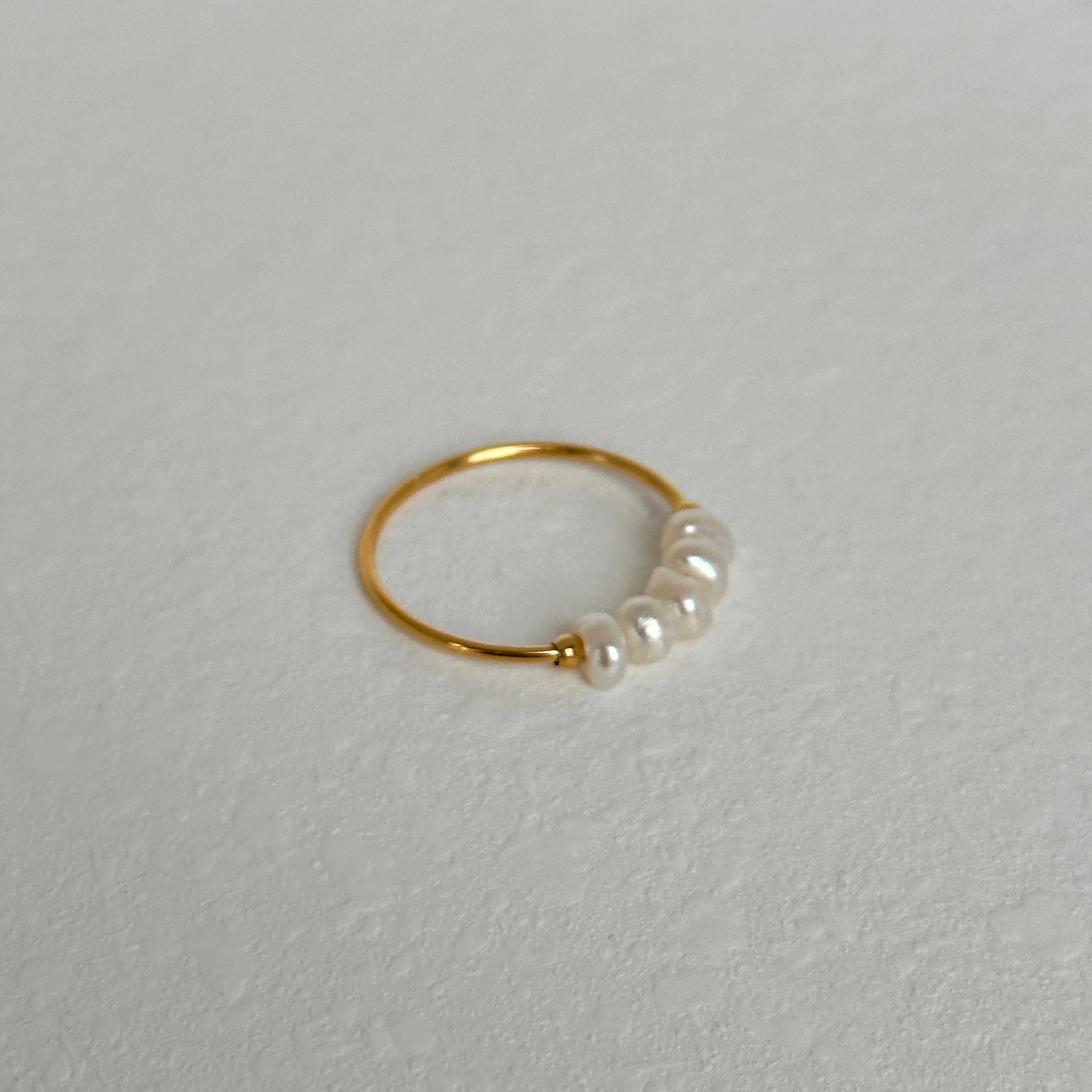 Dainty Fresh Water Pearl 18k Gold Ring - GRISÉ NYC 4