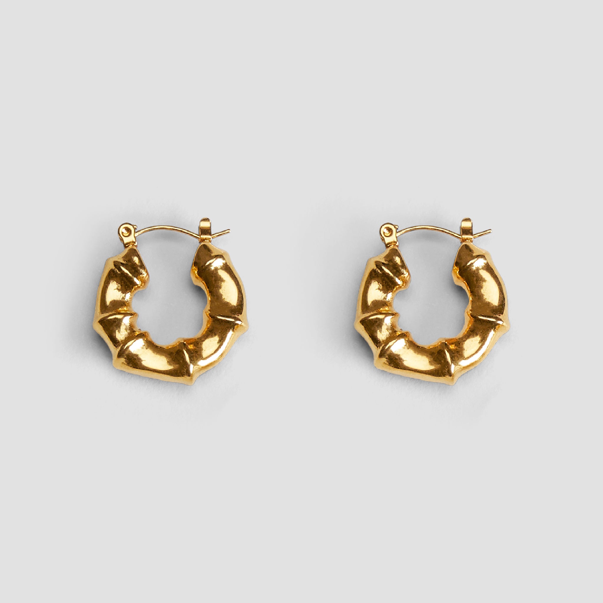 Mini Bamboo 18k Gold Hoop Earrings - GRISÉ NYC 1