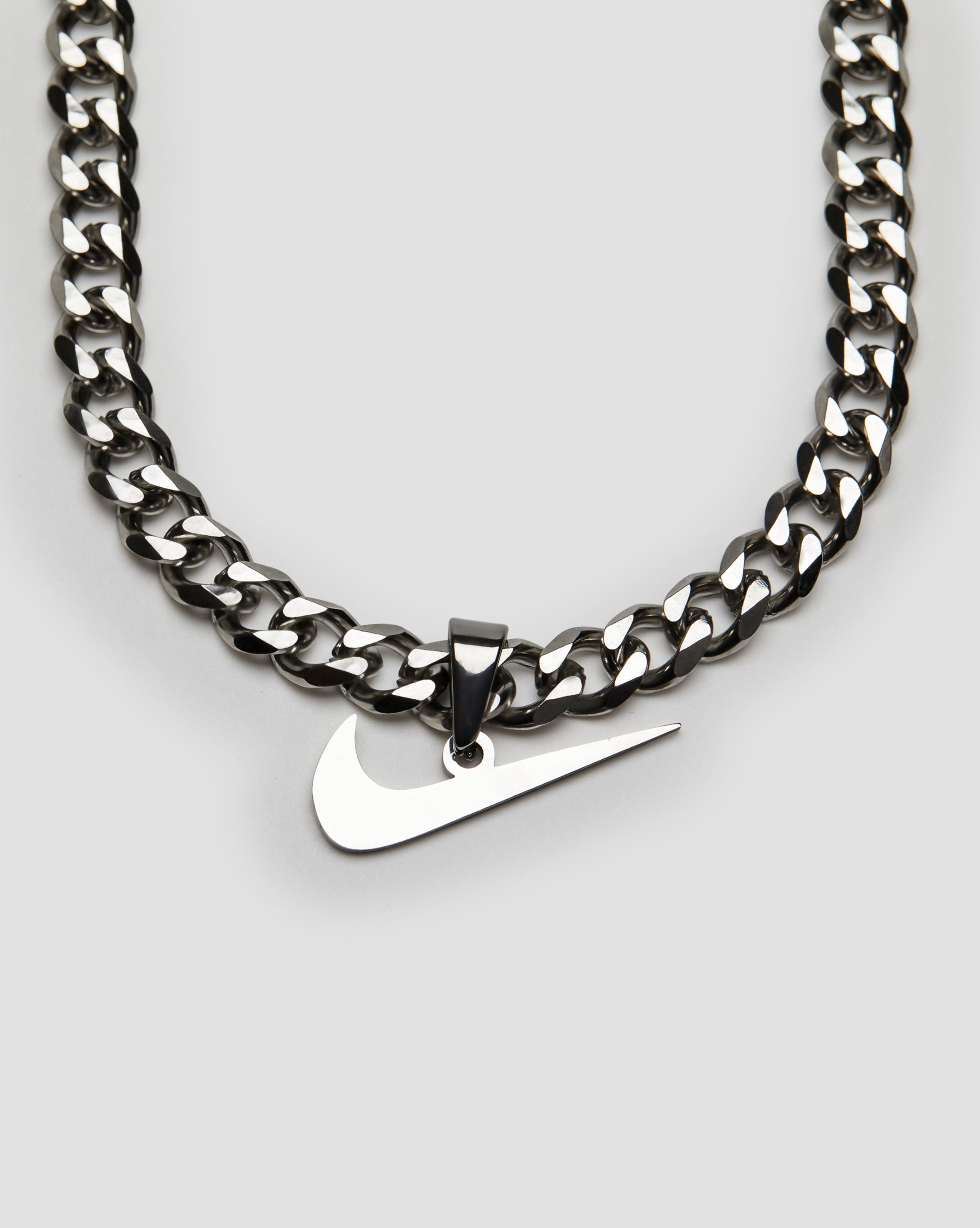 Just Do It Pendant Stainless Steel Cuban Link Necklace - GRISÉ NYC 1
