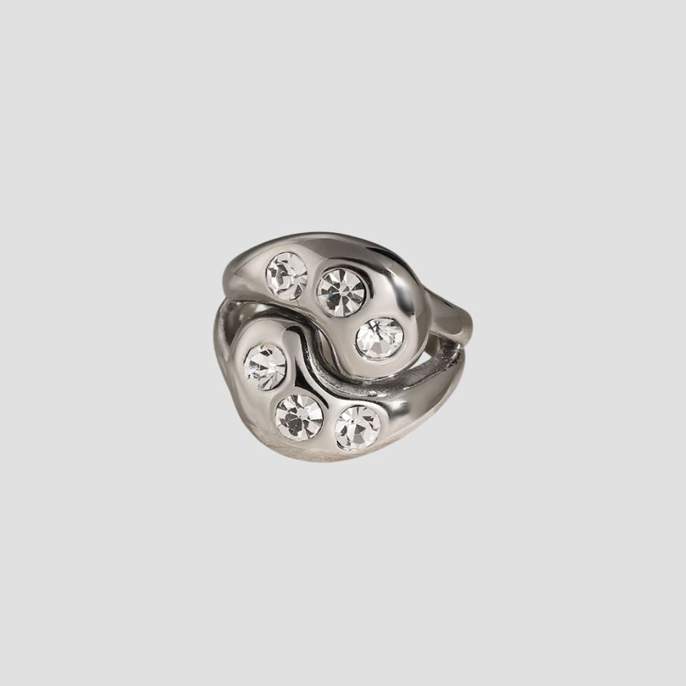 Ying Yang Gem Stainless Steel Ring - GRISÉ NYC 1