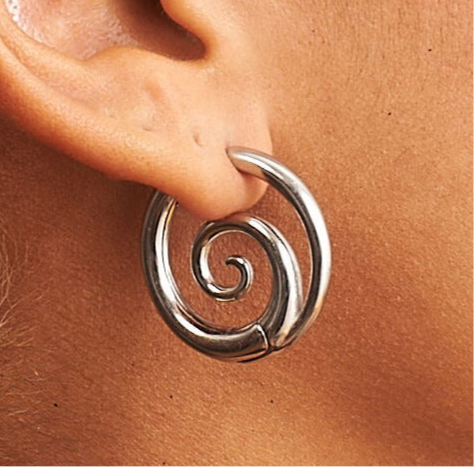 Swirl Stainless Steel Hoop Earrings - GRISÉ NYC 1