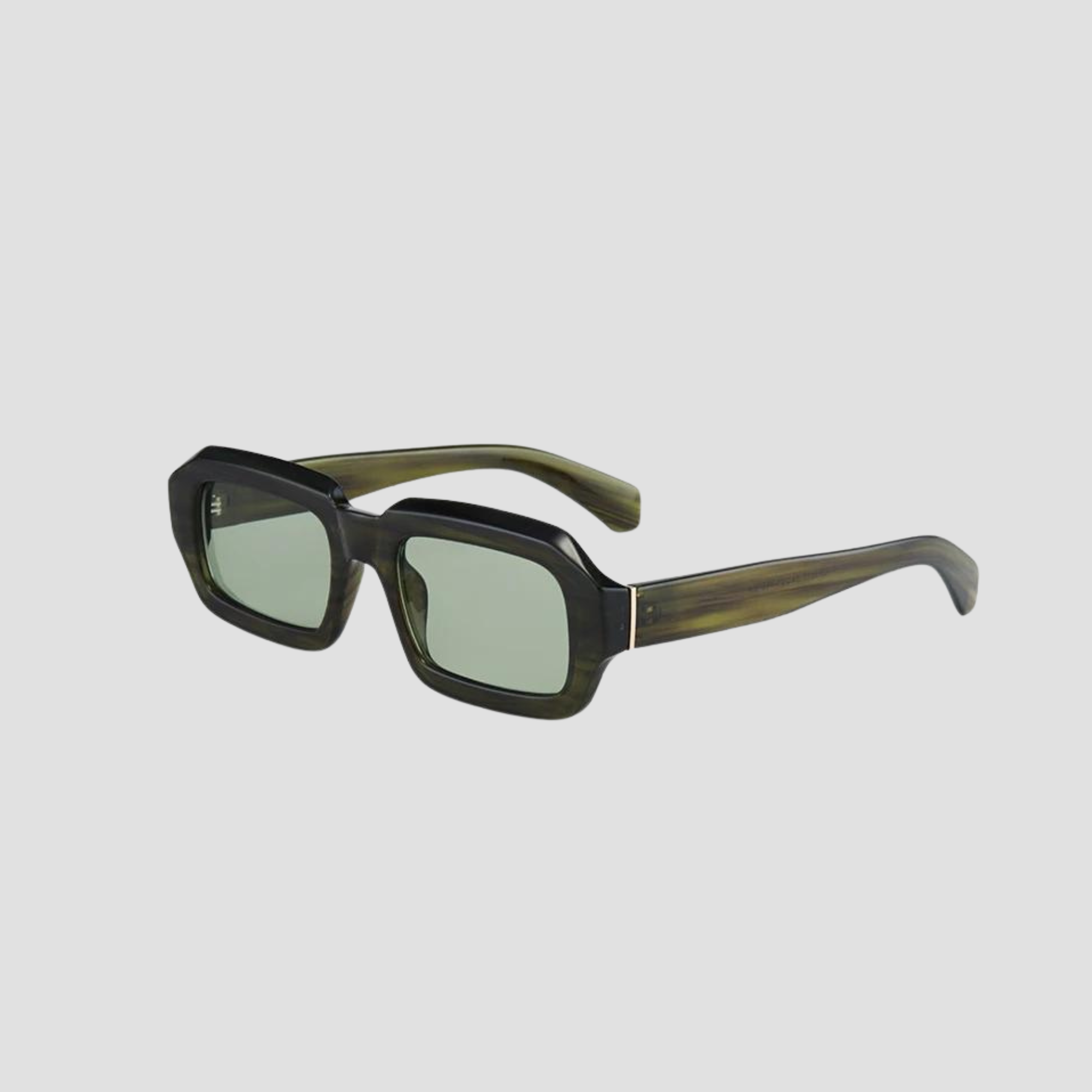 Vintage Olive Tint Rectangle Sunglasses - Unisex - GRISÉ NYC 5