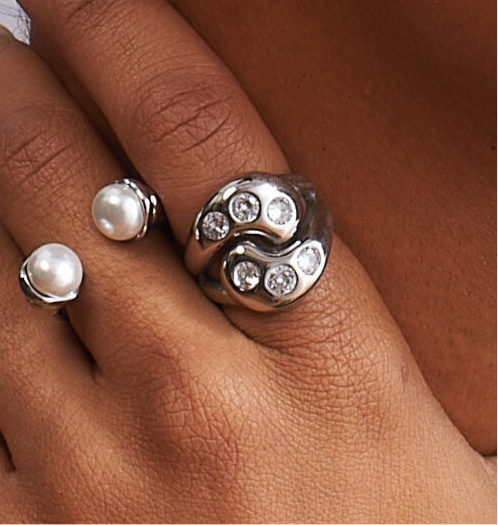 Ying Yang Gem Stainless Steel Ring - GRISÉ NYC 2