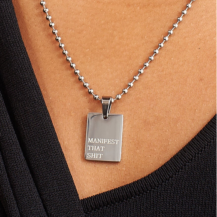 GRISÉ NYC manifest that necklace pendant front view