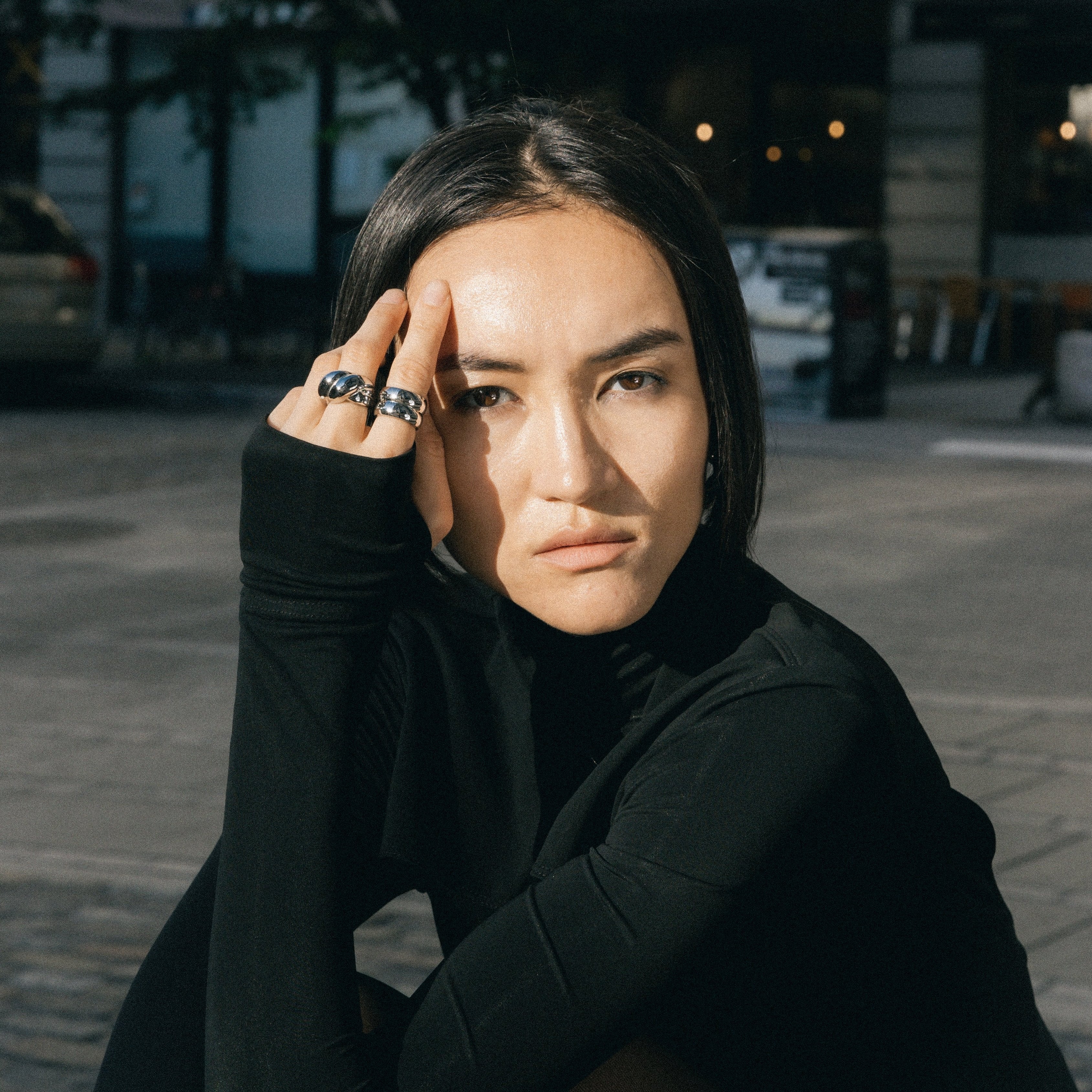 GRISÉ NYC XL Bubble Stainless Steel Ring styled for bold everyday streetwear fashion