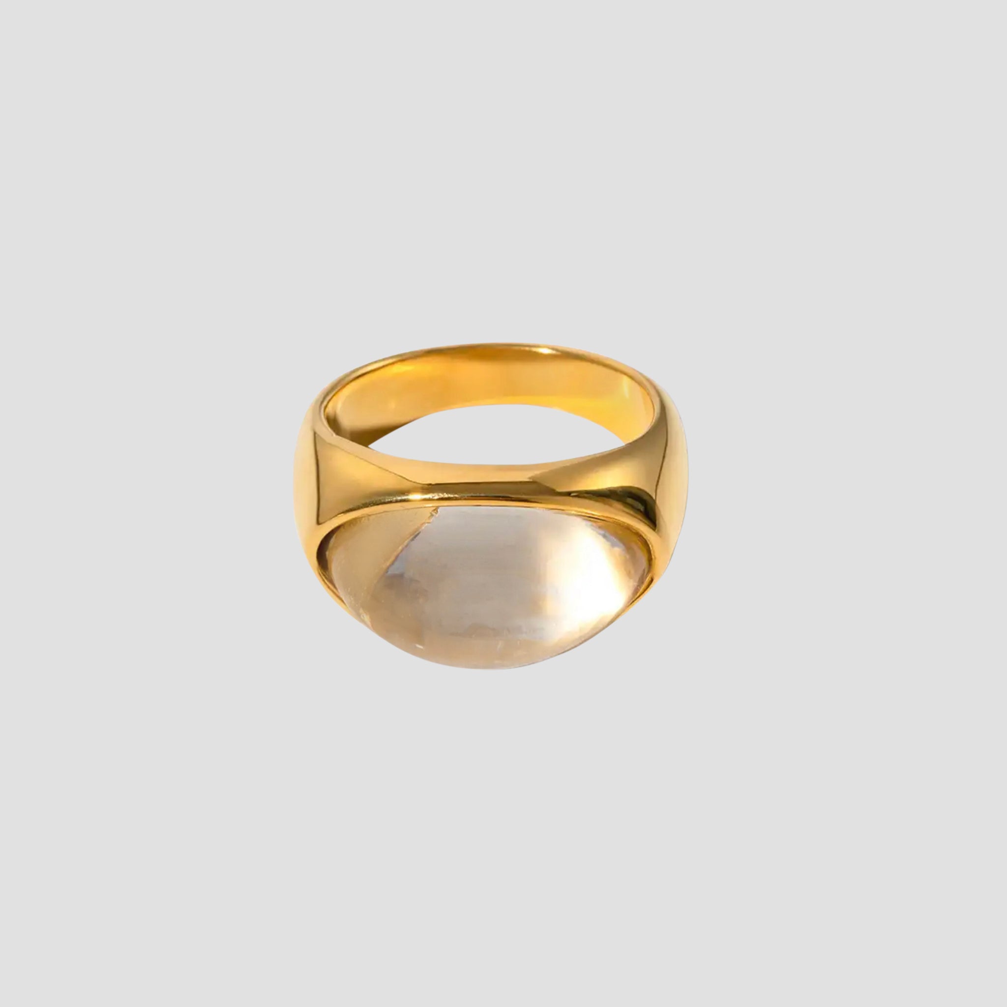 Resin Stone Ring in 18k gold plated stainless steel by GRISÉ NYC