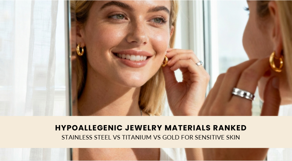 Hypoallergenic Jewelry Materials Ranked: Stainless Steel vs Titanium vs Gold for Sensitive Skin