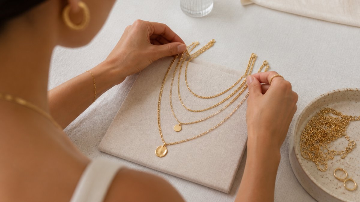 How to Layer Gold Necklaces Without Tangling
