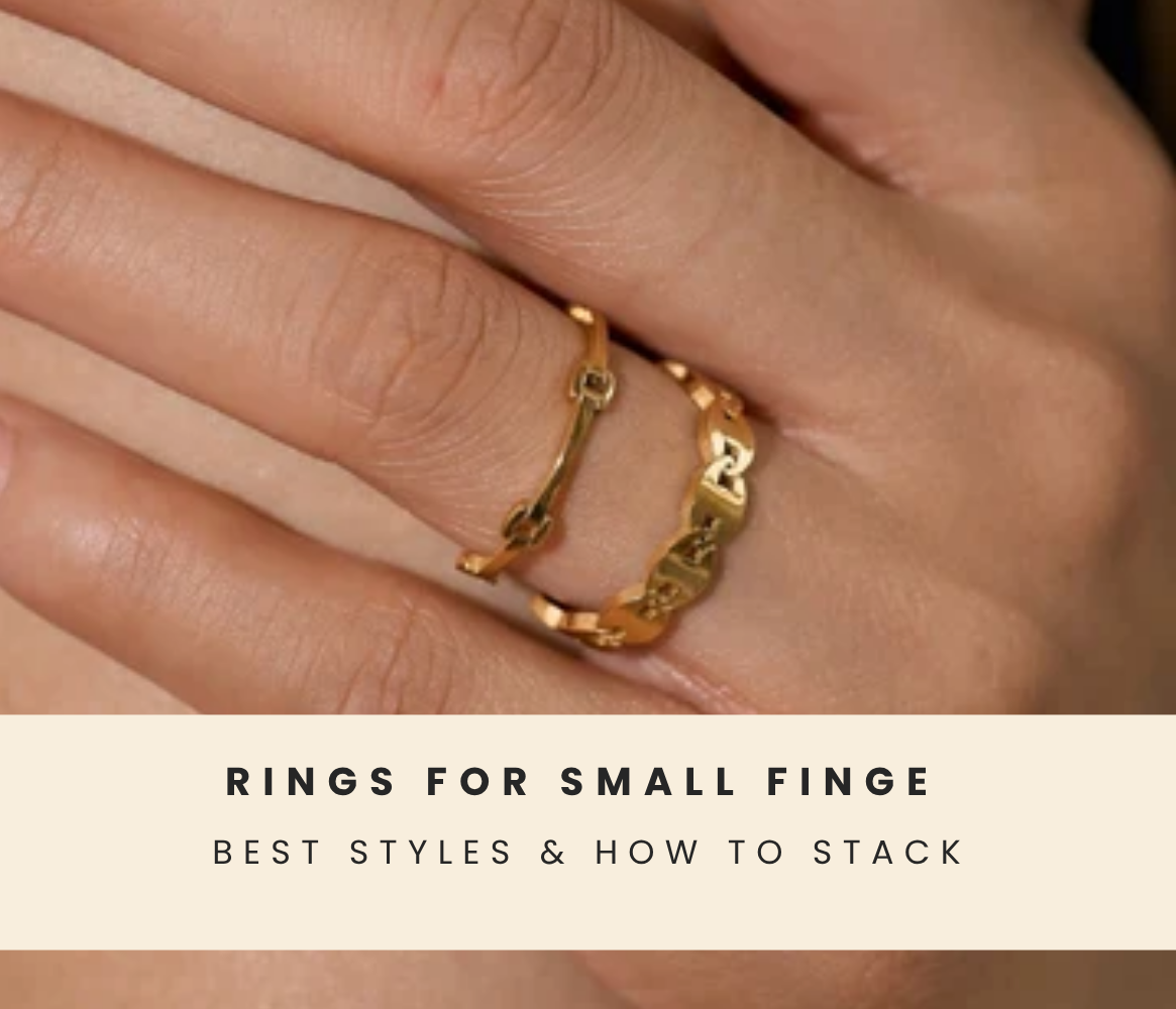 Delicate ring styled on a smaller hand